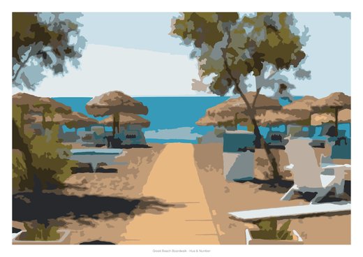 Greek Beach Boardwalk, painted