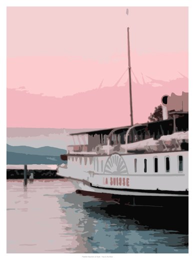 Paddle Steamer at Dusk, painted