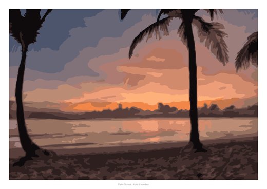 Palm Sunset, painted