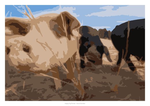 Happy Pig Portrait, painted