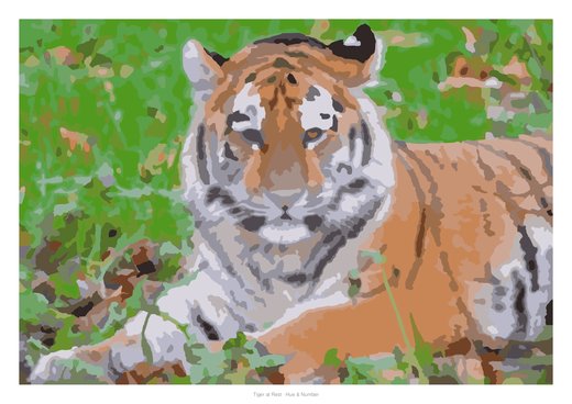 Tiger at Rest, painted