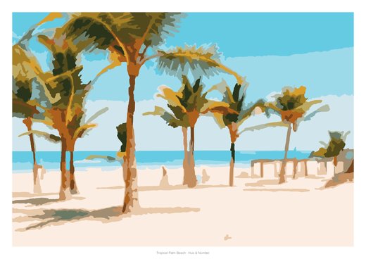 Tropical Palm Beach, painted