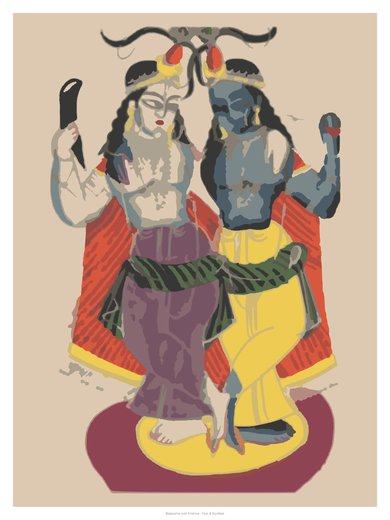 Balarama and Krishna, painted