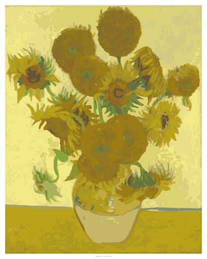 Sunflowers, painted