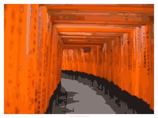Fushimi Inari Gates, Kyoto, painted