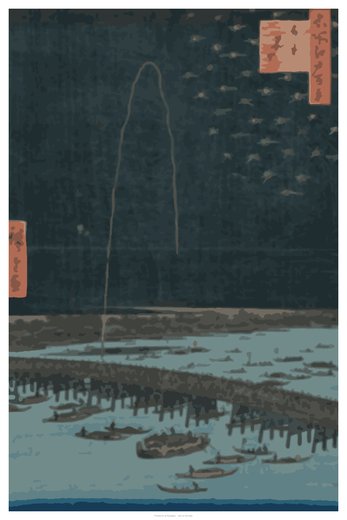 Fireworks at Ryōgoku, painted