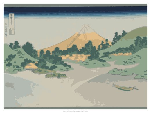 Mount Fuji Reflected in Lake Kawaguchi, painted