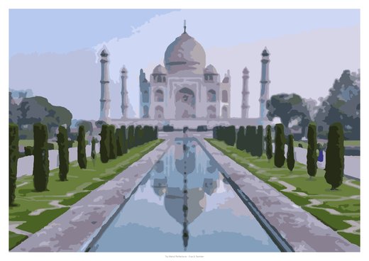 Taj Mahal Reflections, painted