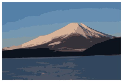 Snowy Mount Fuji, painted