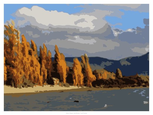 Autumn Poplars, Lake Wānaka, painted