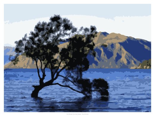 That Wānaka Tree, New Zealand, painted