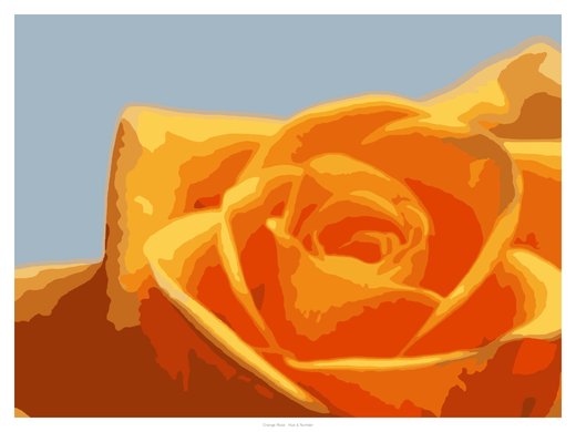 Orange Rose, painted