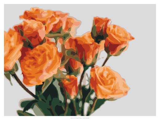 Bunch of Orange Roses, painted
