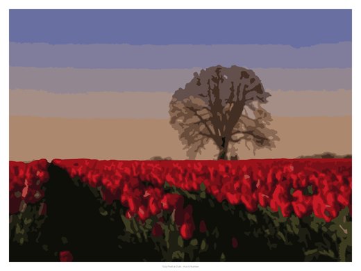 Tulip Field at Dusk, painted