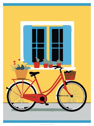 Bicycle with Flowers, painted