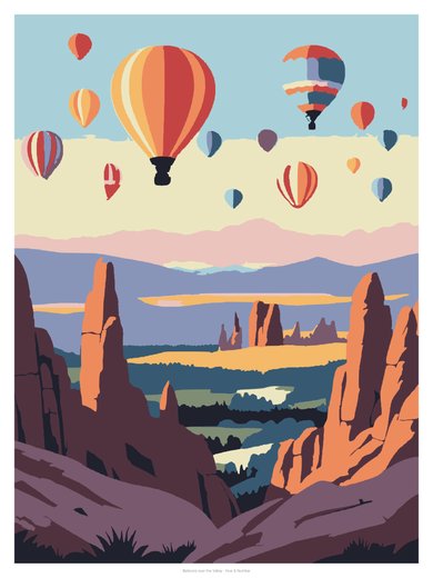Balloons over the Valley, painted