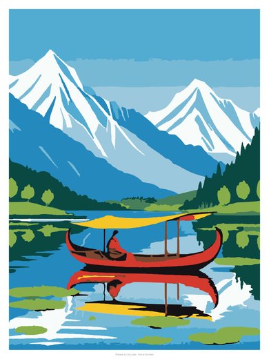 Shikara on Dal Lake, painted