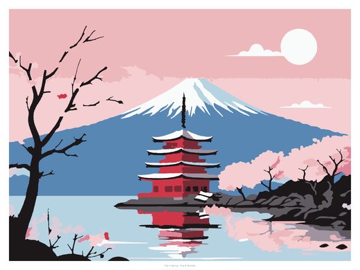 Fuji in Spring, painted
