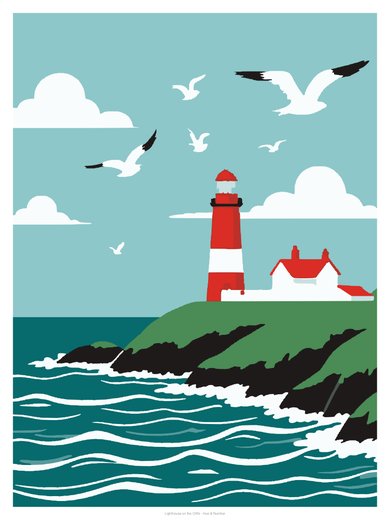 Lighthouse on the Cliffs, painted