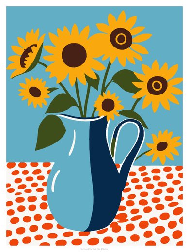 Sunflowers in a Vase, painted