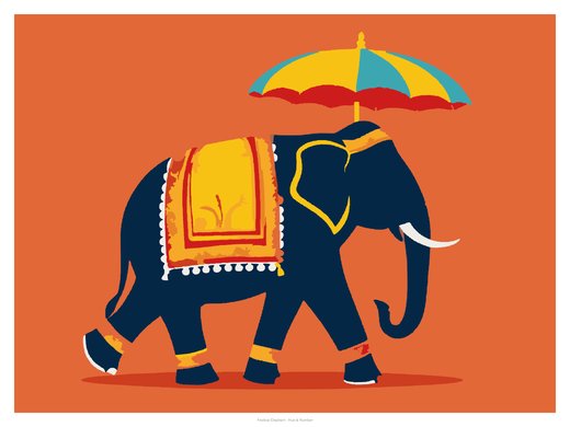 Festival Elephant, painted