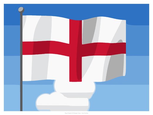 Flag of England (St George's Cross), painted