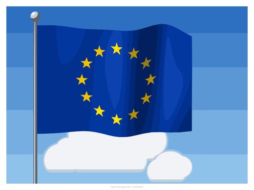 Flag of the European Union, painted