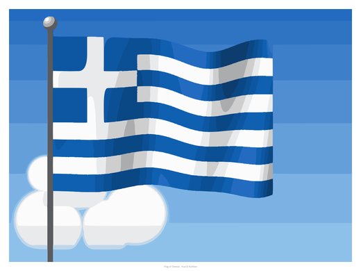 Flag of Greece, painted