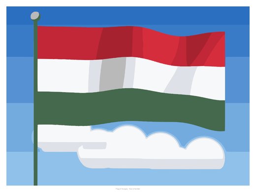 Flag of Hungary, painted