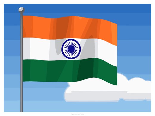 Flag of India, painted