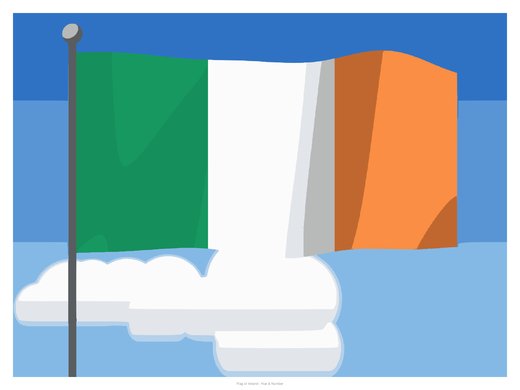 Flag of Ireland, painted