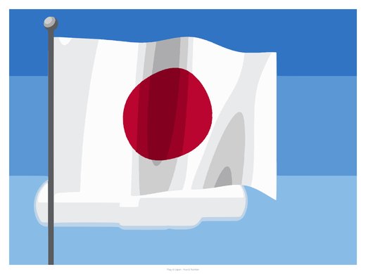 Flag of Japan, painted