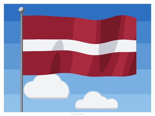 Flag of Latvia, painted