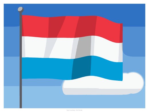 Flag of Luxembourg, painted