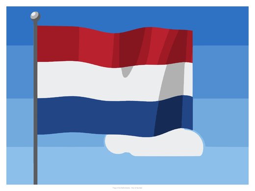 Flag of the Netherlands, painted