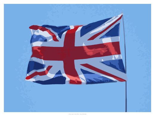 Union Jack in the Wind, painted