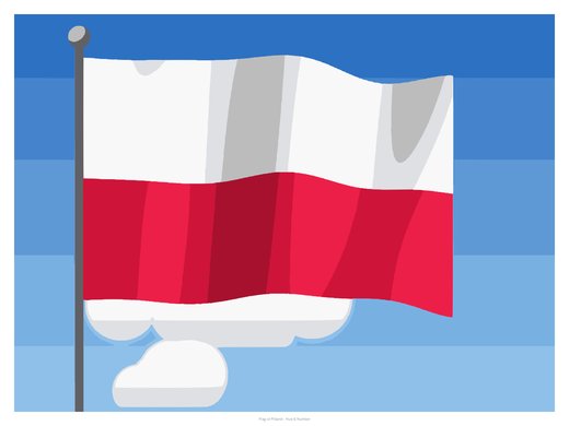 Flag of Poland, painted