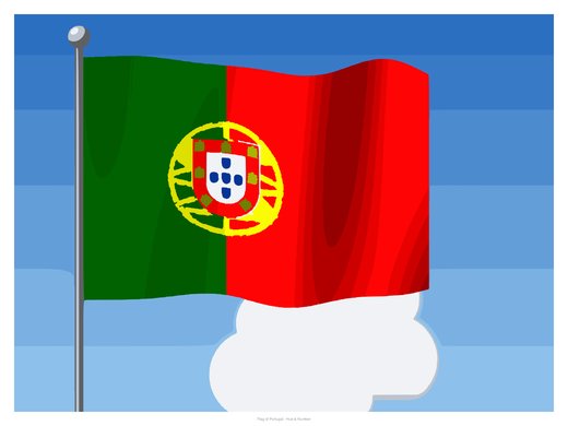 Flag of Portugal, painted