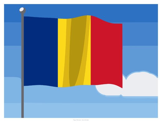 Flag of Romania, painted