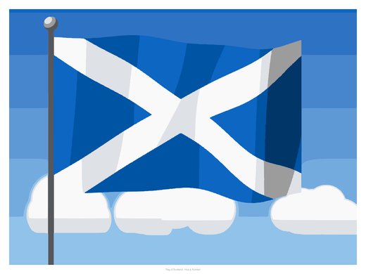 Flag of Scotland, painted