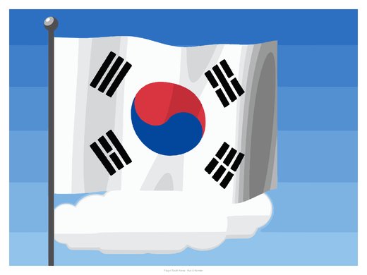 Flag of South Korea, painted