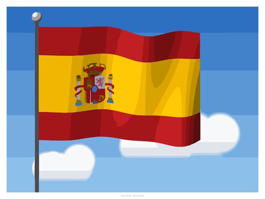 Flag of Spain, painted