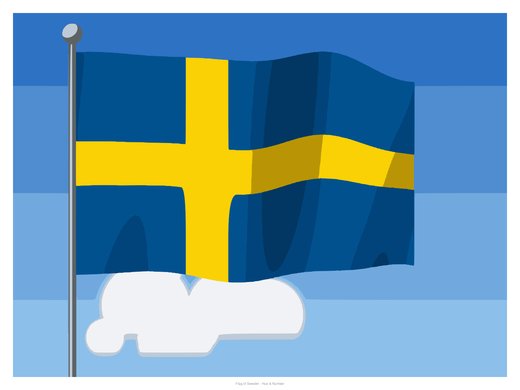 Flag of Sweden, painted