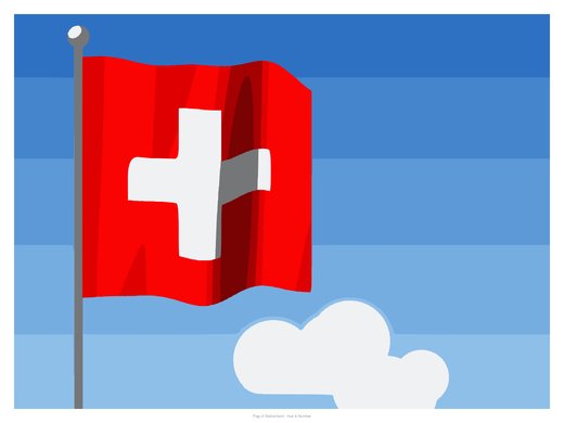 Flag of Switzerland, painted