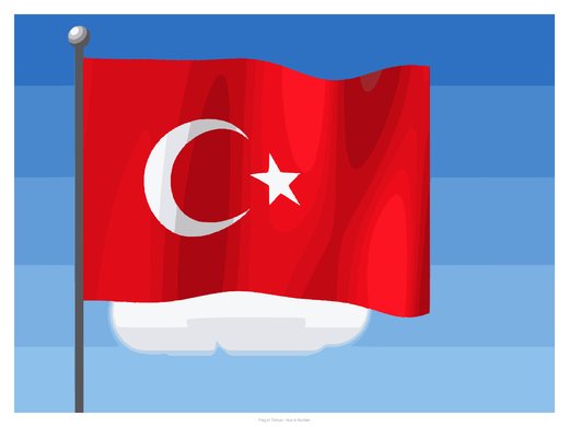 Flag of Türkiye, painted