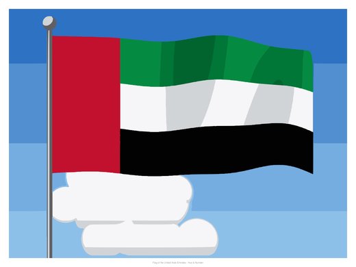 Flag of the United Arab Emirates, painted