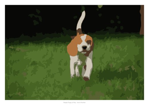 Beagle Puppy at Play, painted