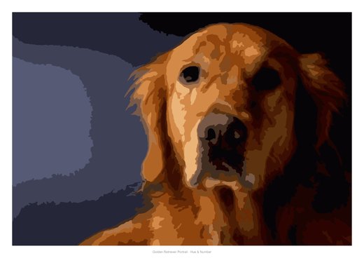 Golden Retriever Portrait, painted