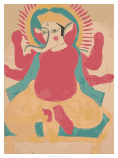 Ganesha (Kalighat painting), painted
