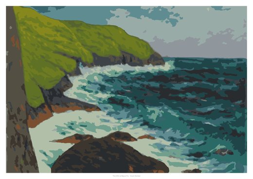 The Cliffs at Beg-ar-Fry, painted